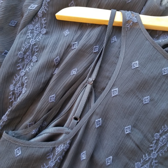 Navy Embroidered Maxi Dress SIZE MEDIUM - Picture 2 of 5